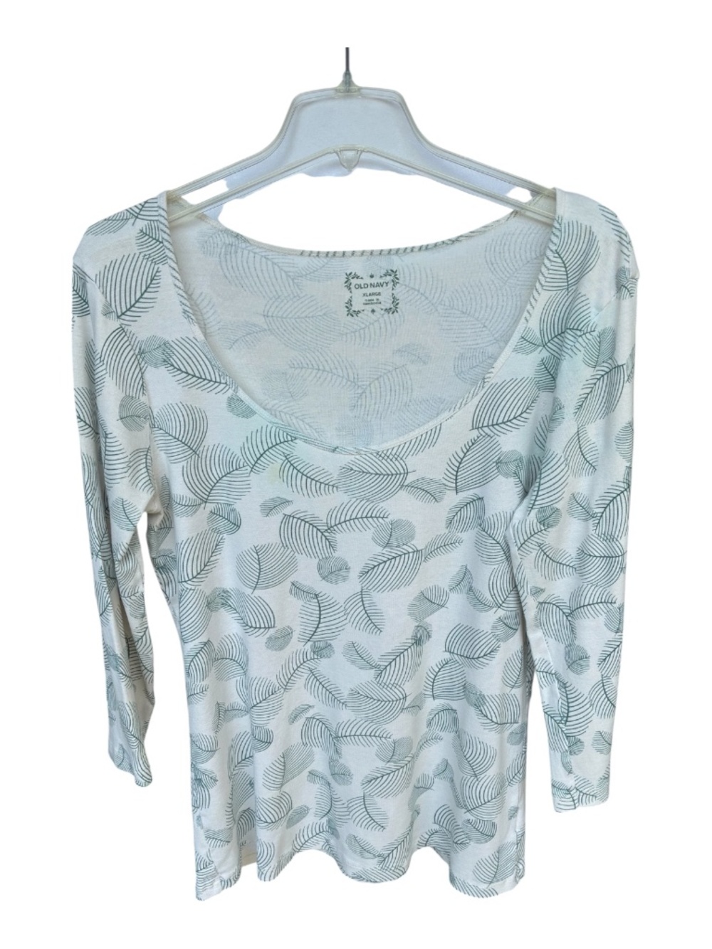 Old Navy Leaf Printed Scoop Neck Top-Size XL